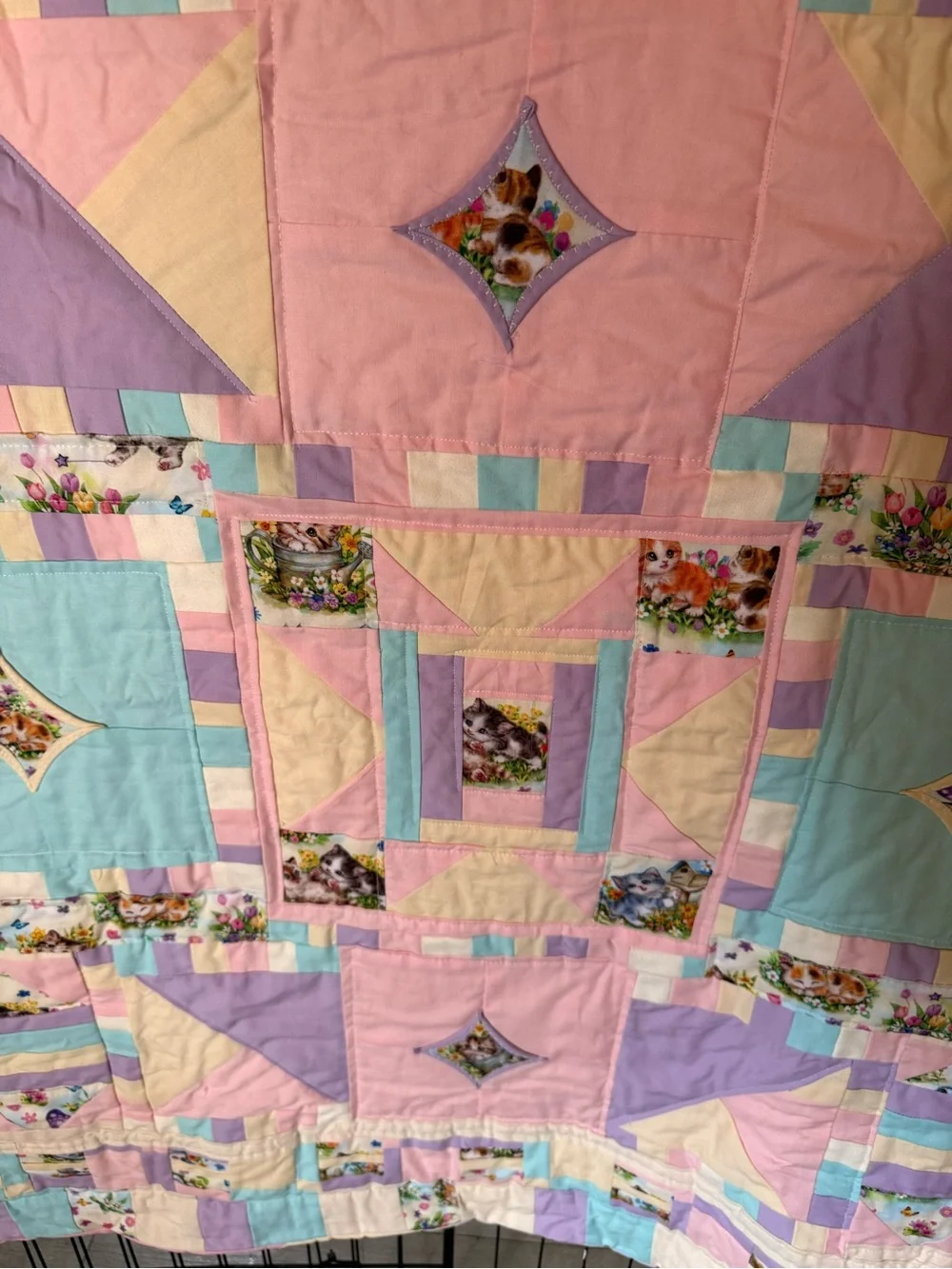 Pastel Patchwork Quilted Baby/toddler or anyone who loves cats!